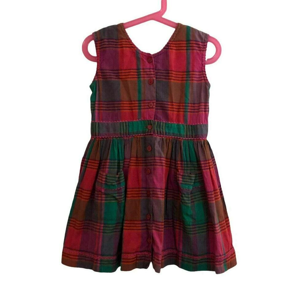 Vintage Radishes & Roses Plaid Dress